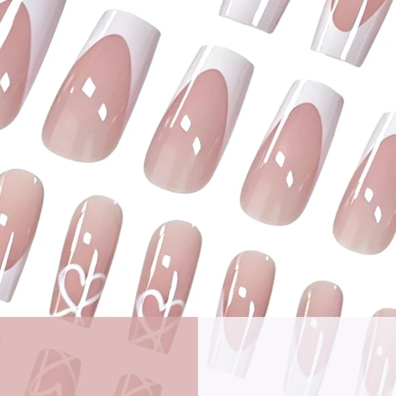 Elegant French Tip Acrylic Nail Extensions Stornfield 1789915776