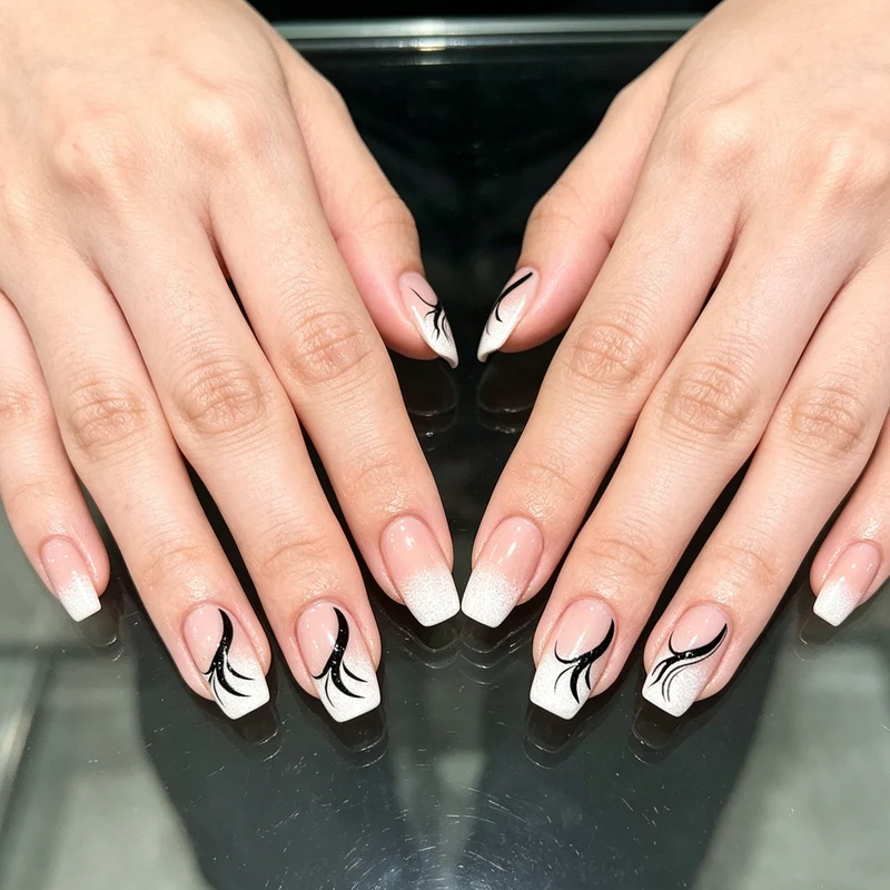 Elegant French Tip Acrylic Nail Enhancements Stornfield 1789915459