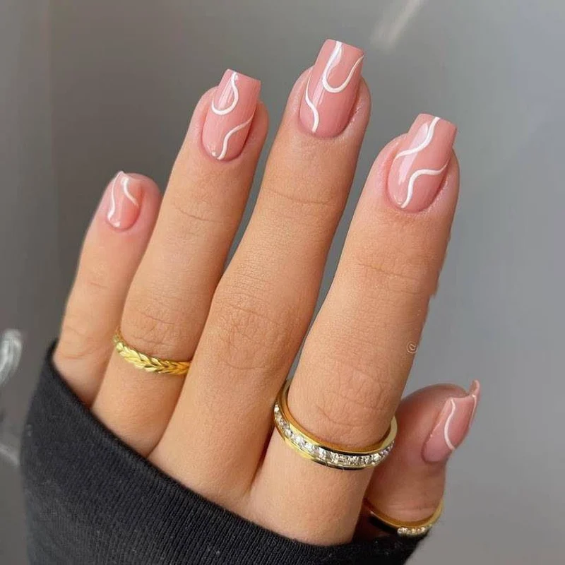 Elegant French Tip Acrylic Nail Art Stornfield