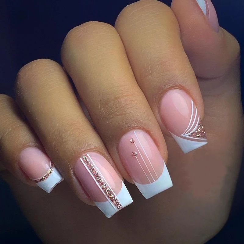 Elegant French Tip Acrylic Nail Art Stornfield