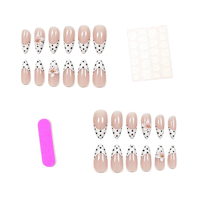 Elegant Floral Tip Acrylic Nail Enhancements Stornfield