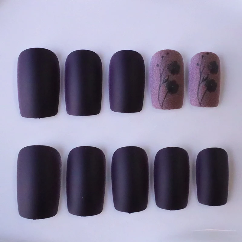Elegant Floral Matte Nail Art Stornfield