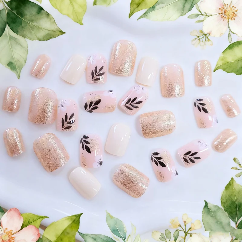 Elegant Floral Graphic Nail Set Stornfield