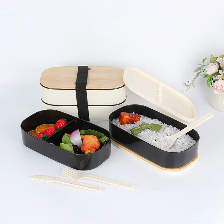 Layered Bento Lunch Box with Bamboo Lid
