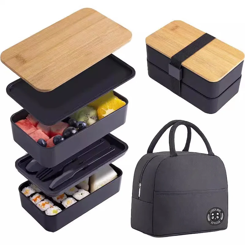 Eco-Friendly Double-Layered Bento Lunch Box