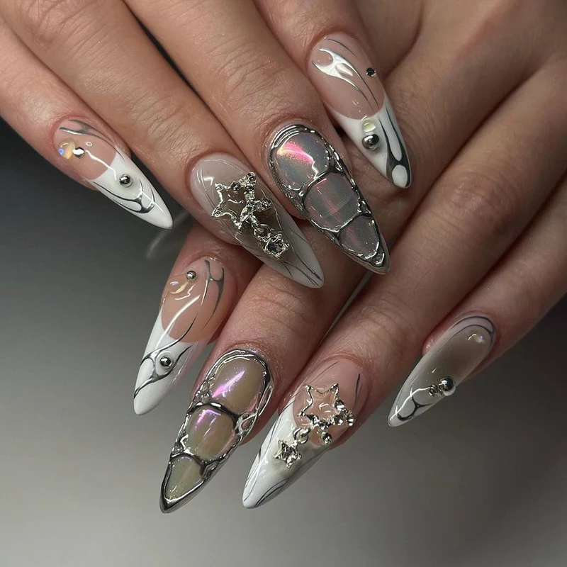 Decorative Long Stiletto Nail Enhancements Stornfield