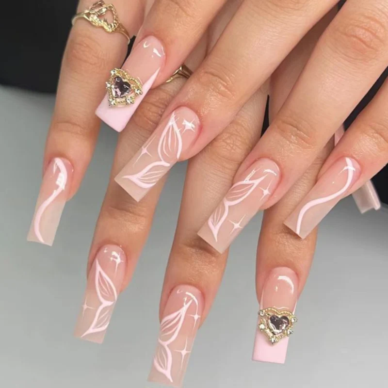 Decorative Long Acrylic Nail Extensions Stornfield