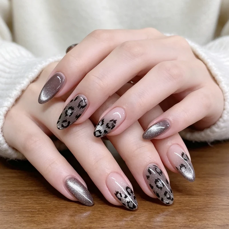 Decorative Leopard Print Nail Art Enhancements Stornfield