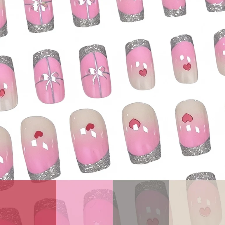 Decorative Heart and Glitter Nail Enhancements Stornfield