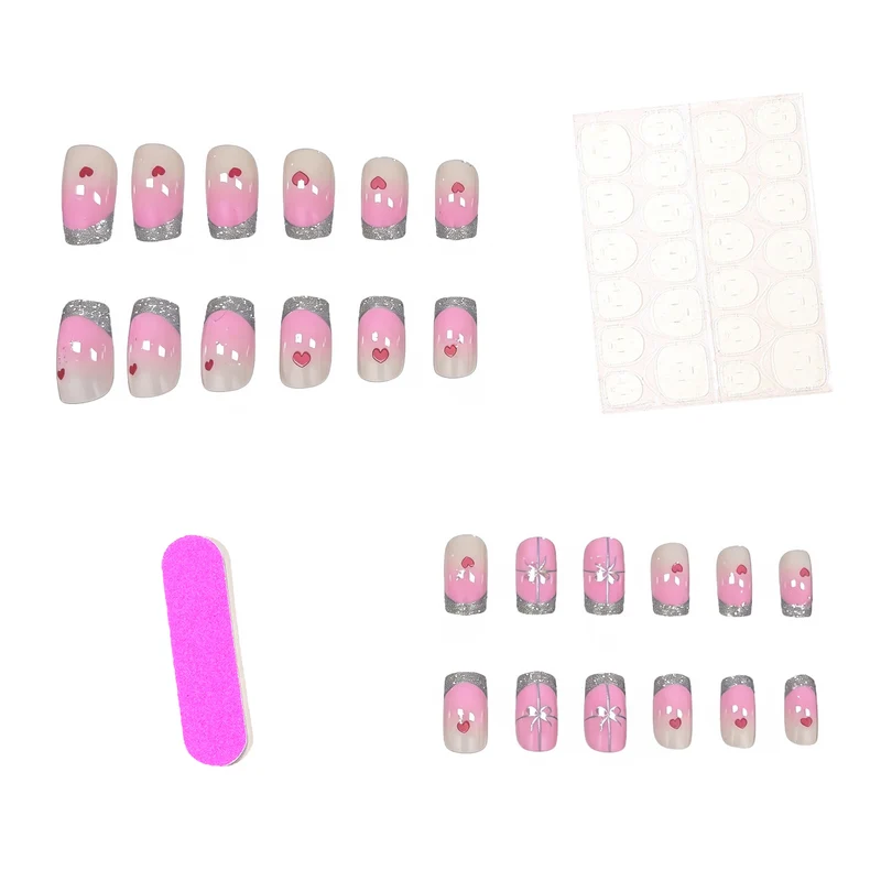 Decorative Heart and Glitter Nail Enhancements Stornfield