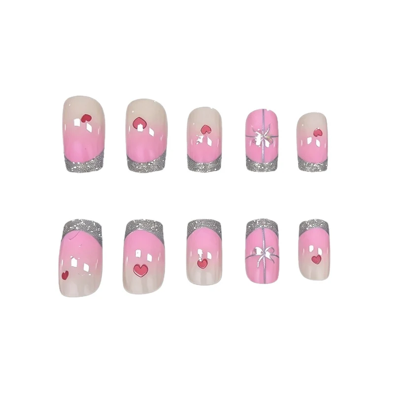 Decorative Heart and Glitter Nail Enhancements Stornfield