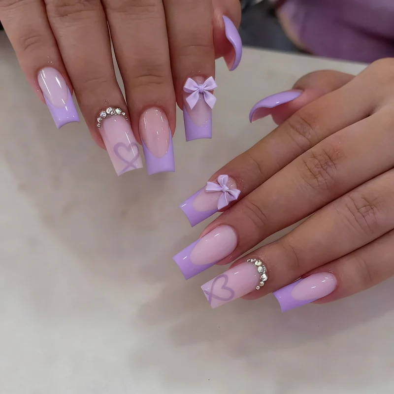 Decorative Heart and Bow Nail Art Set Stornfield