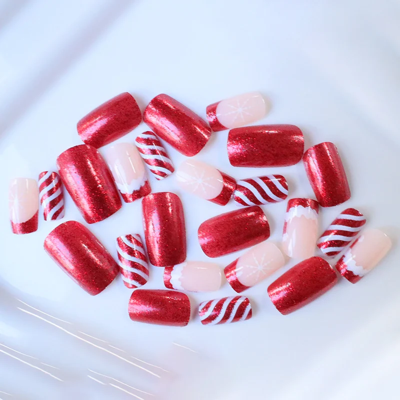 Decorative Glittery Winter Nail Art Enhancements Stornfield