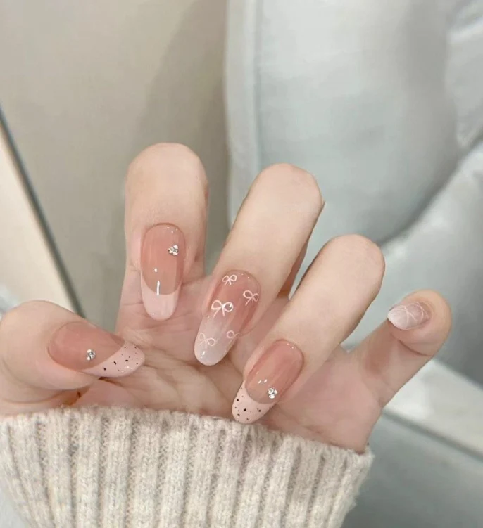 Decorative Glitter French Tip Nail Enhancements Stornfield