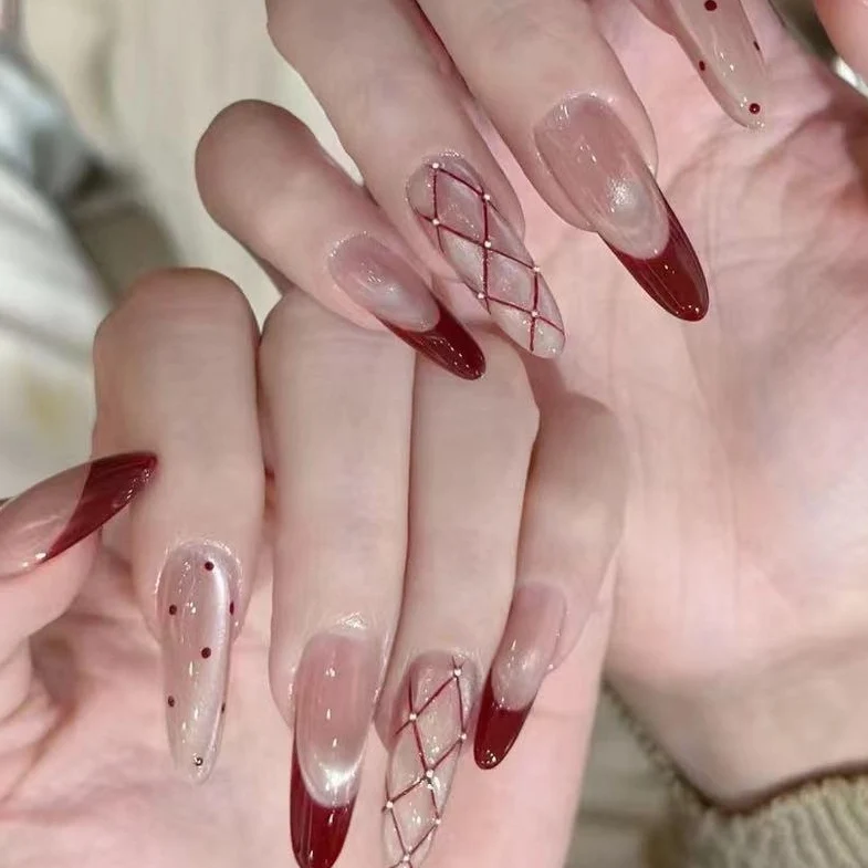 Decorative Glitter French Tip Nail Enhancements Stornfield