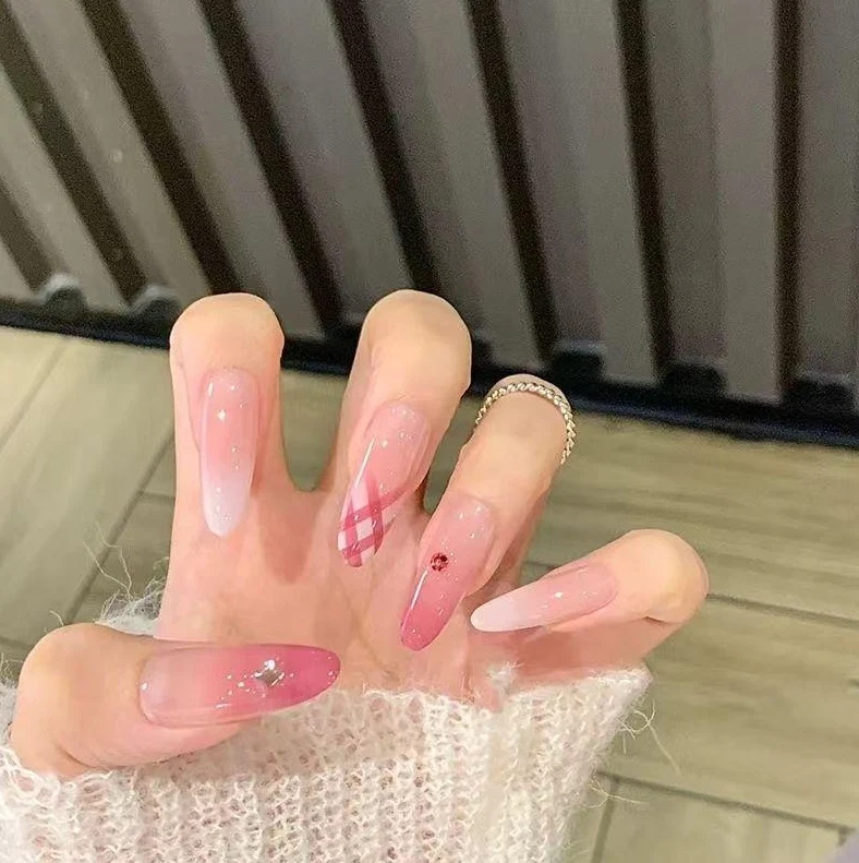Decorative Glitter French Tip Nail Enhancements Stornfield