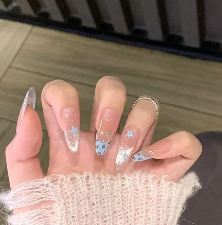 Decorative Glitter French Tip Nail Enhancements Stornfield