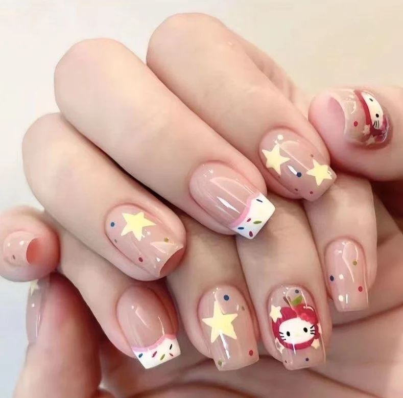 Decorative Glitter French Tip Nail Enhancements Stornfield