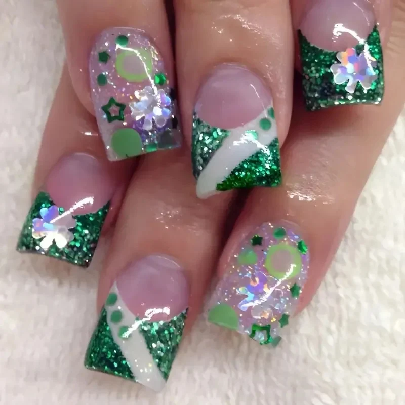 Decorative French Tip Nail Art Enhancements Stornfield