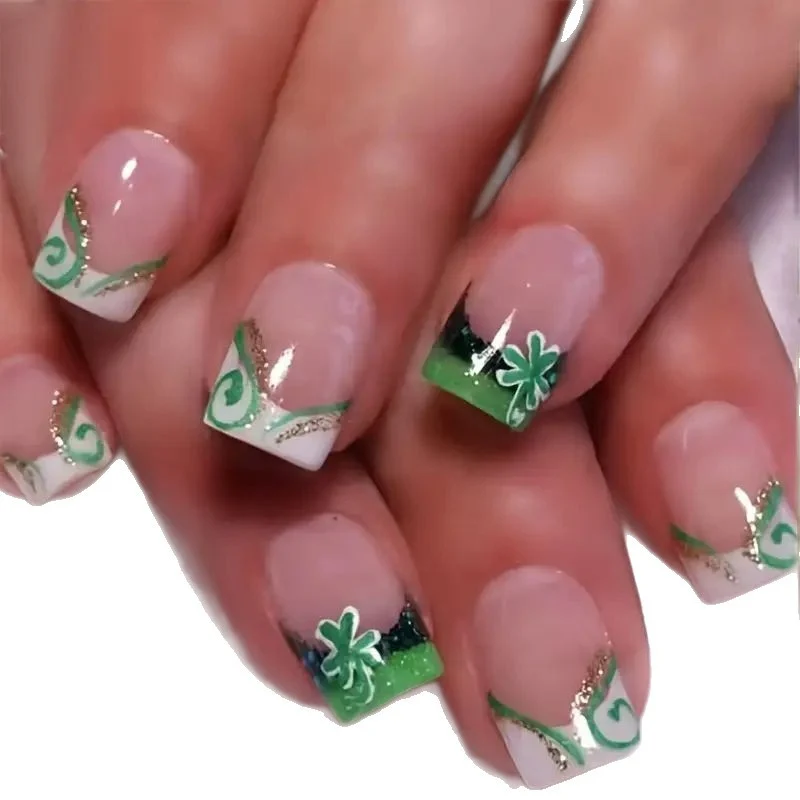 Decorative French Tip Nail Art Enhancements Stornfield