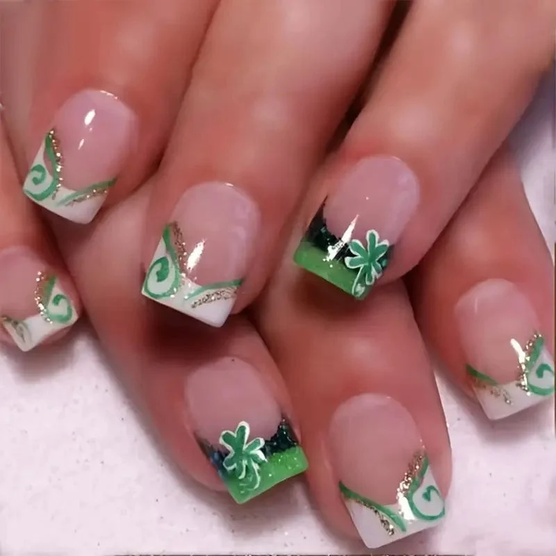 Decorative French Tip Nail Art Enhancements Stornfield