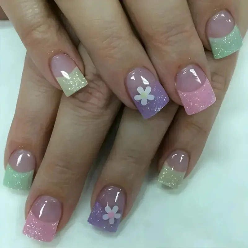 Decorative French Tip Nail Art Enhancements Stornfield