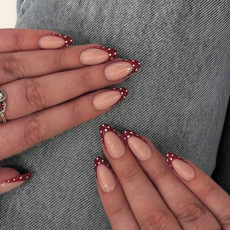 Decorative French Tip Acrylic Nail Enhancements Stornfield