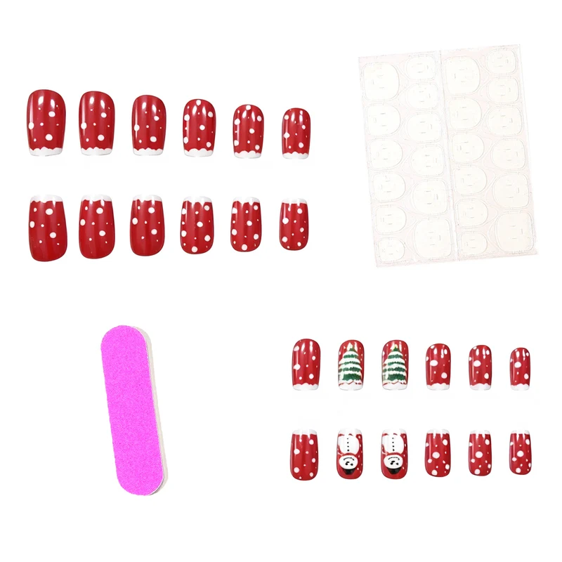 Festive Christmas-Themed Acrylic Nail Art Stornfield