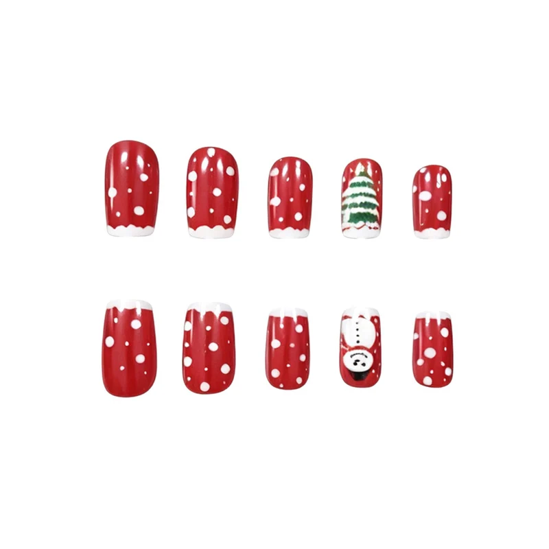 Festive Christmas-Themed Acrylic Nail Art Stornfield