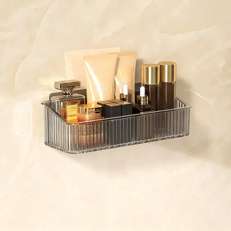 Transparente Badezimmer-Wandablage, ohne Bohren