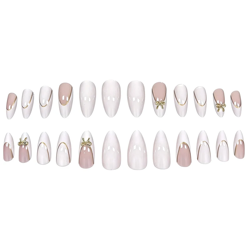 Elegant Stiletto Nail Art Extensions with Decorative Bow Stornfield
