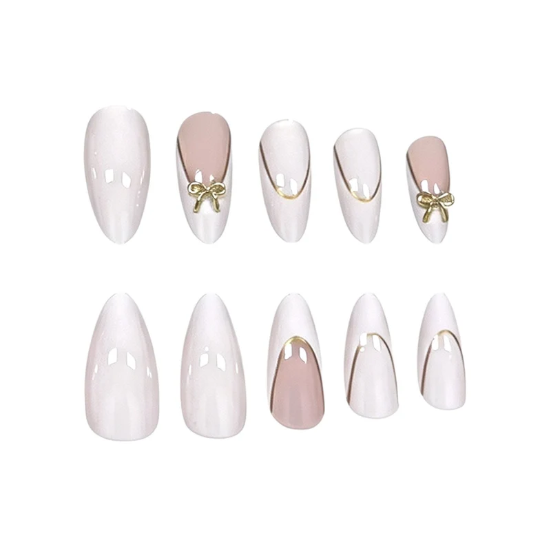 Elegant Stiletto Nail Art Extensions with Decorative Bow Stornfield