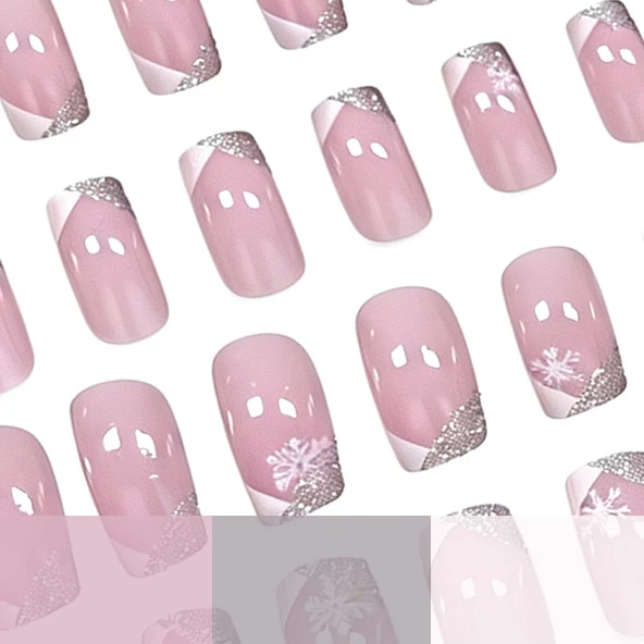 Elegant Snowflake French Tip Nail Art Stornfield