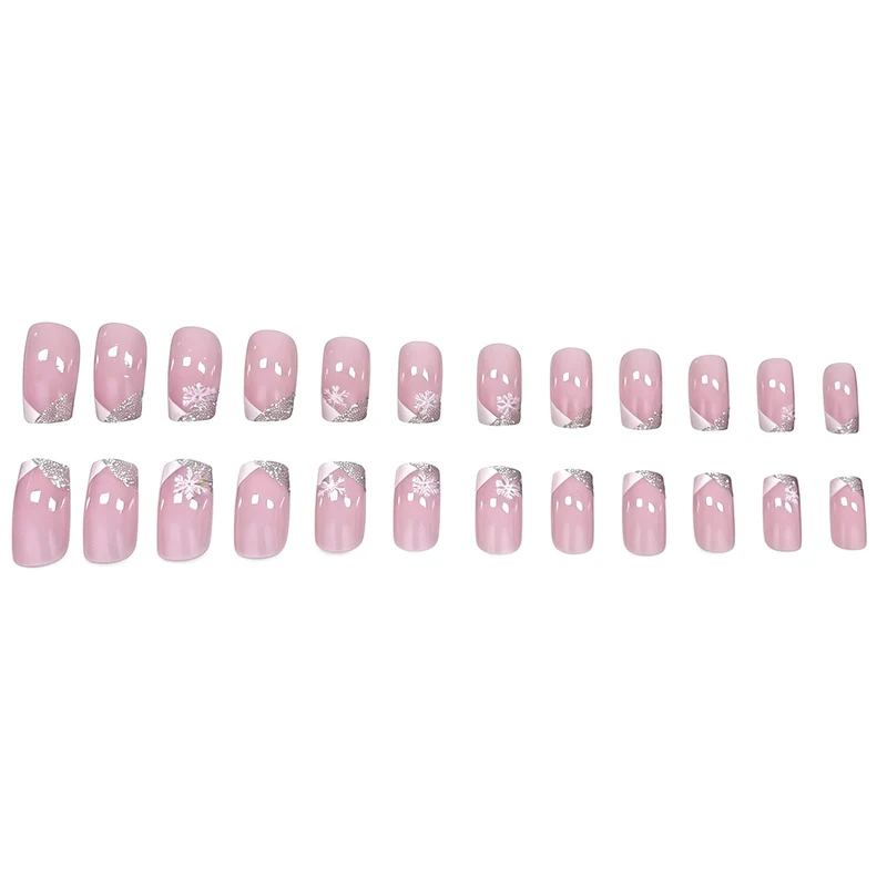 Elegant Snowflake French Tip Nail Art Stornfield