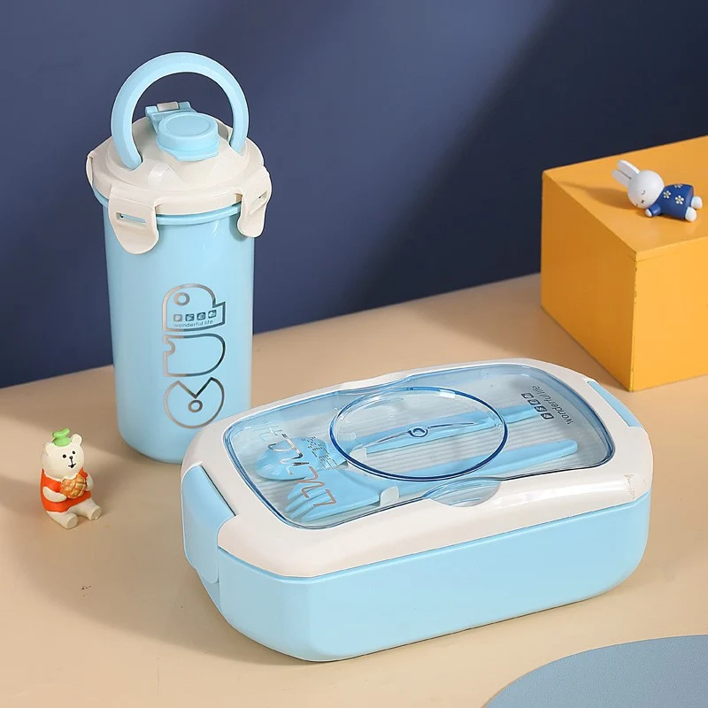Tragbare Lunchbox mit integrierter Wasserflasche