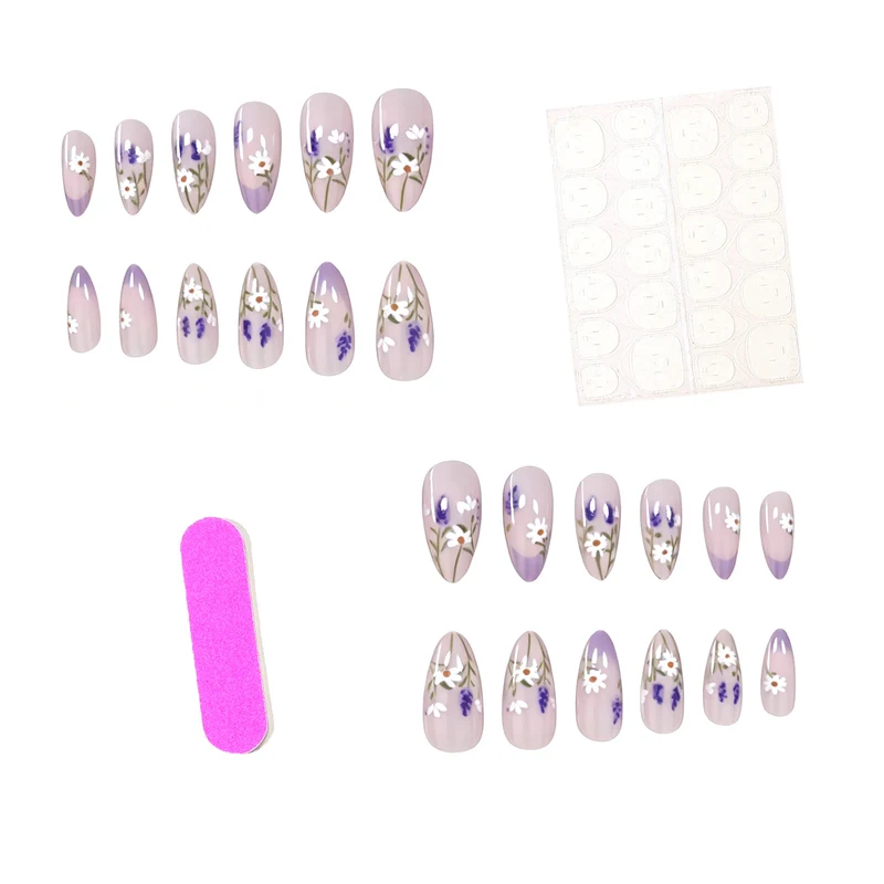 Elegant Floral Gel Nail Enhancements Stornfield
