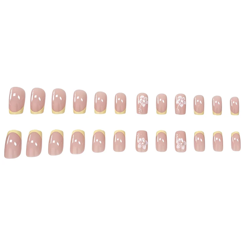 Elegant Floral French Tip Nail Art Stornfield