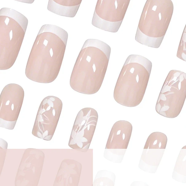 Elegant Floral Design Press-On Nail Set Stornfield