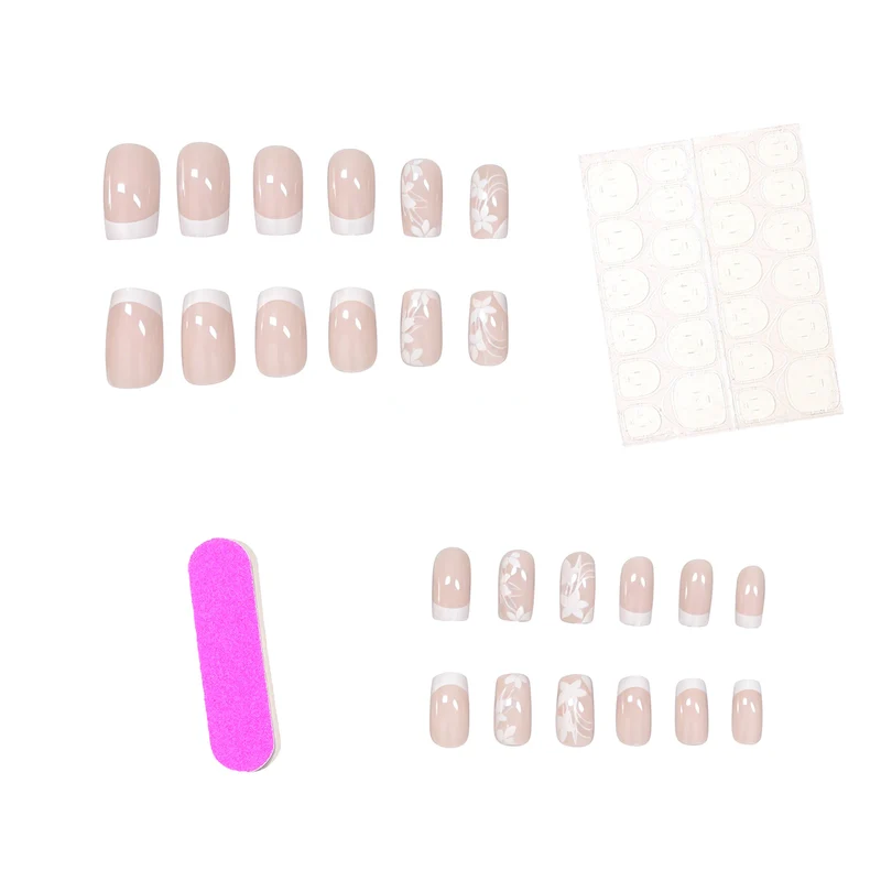 Elegant Floral Design Press-On Nail Set Stornfield