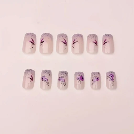 Elegant Floral Design Acrylic Nail Art Enhancements Stornfield