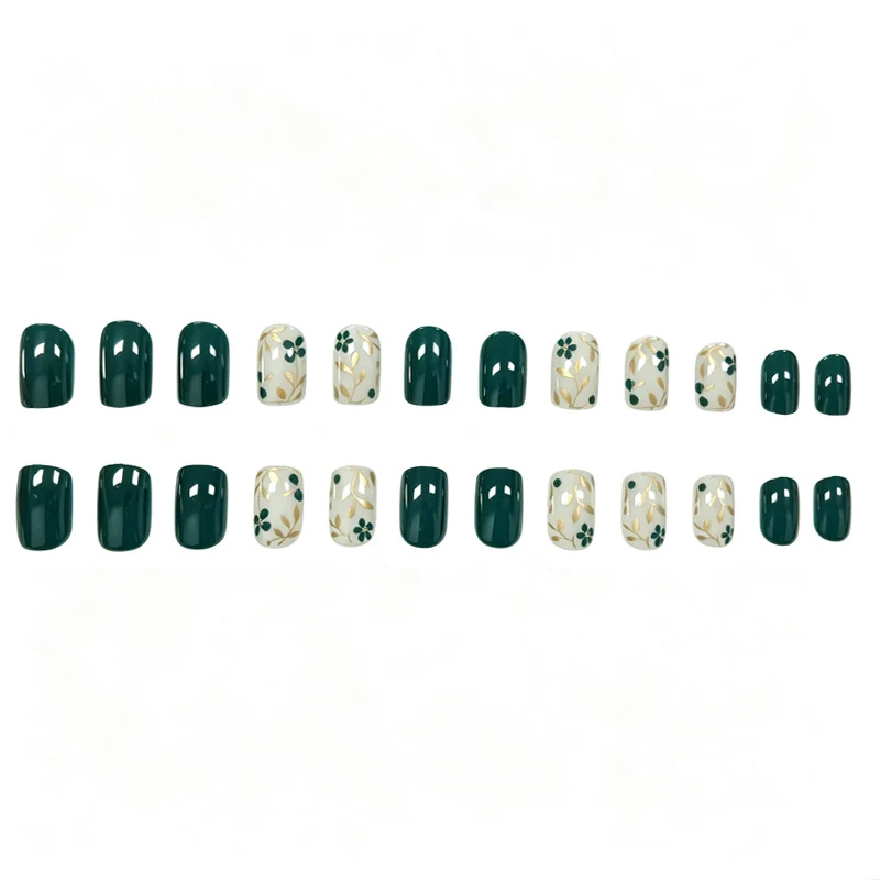 Elegant Floral Art Gel Nail Enhancements Stornfield
