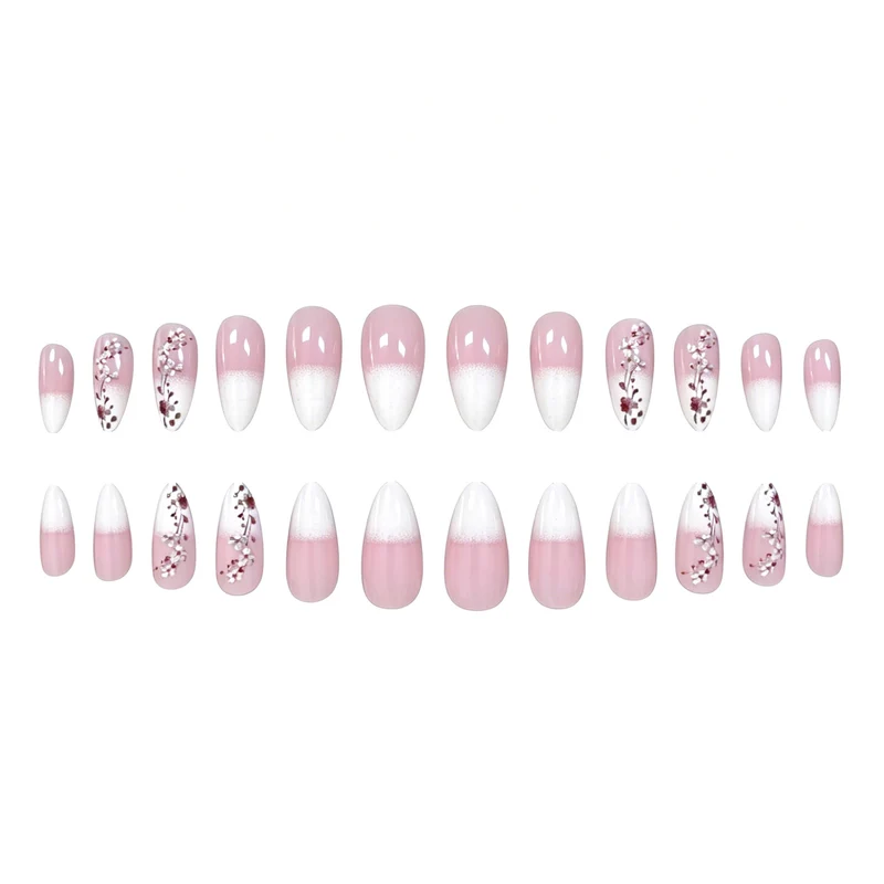 Elegant Floral Acrylic Nail Enhancements Stornfield 1789916018