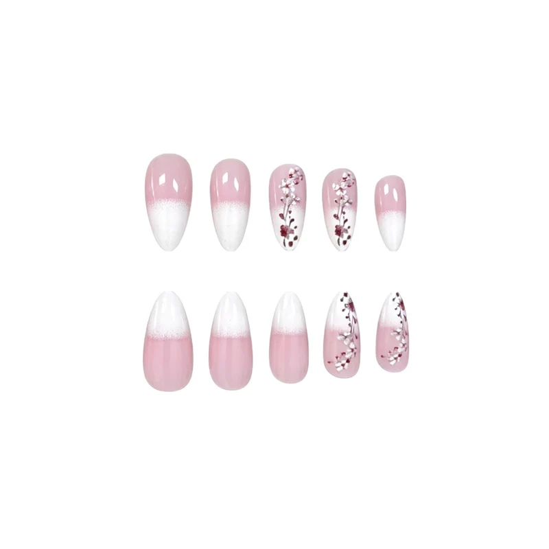 Elegant Floral Acrylic Nail Enhancements Stornfield 1789916018