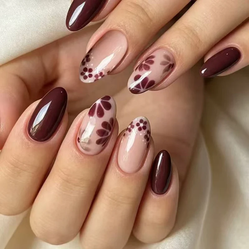 Elegant Floral Acrylic Nail Design Stornfield