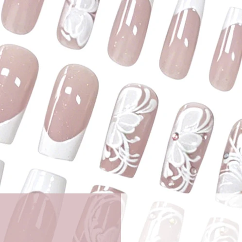 Elegant Floral Acrylic Nail Art Stornfield