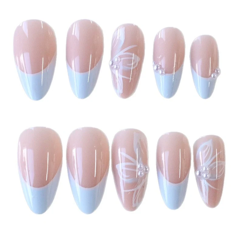 Elegant Floral-Accent Acrylic Nail Design Stornfield