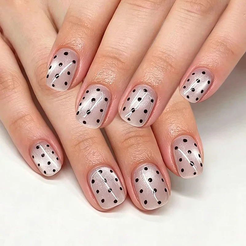 Elegant Dot Pattern Nail Art Enhancements Stornfield