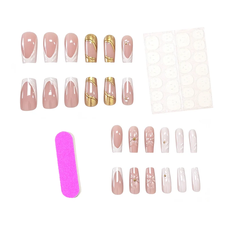 Elegant 3D Floral Acrylic Nail Art Extensions Stornfield