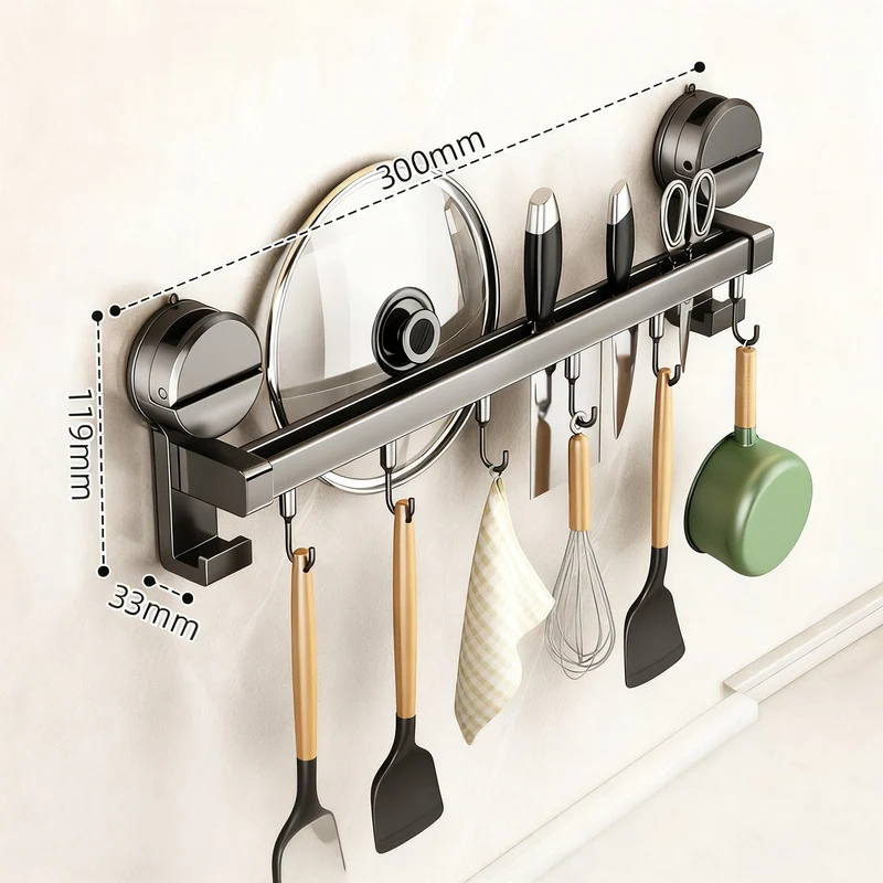 Küchen-Hängestange mit Haken für Utensilien