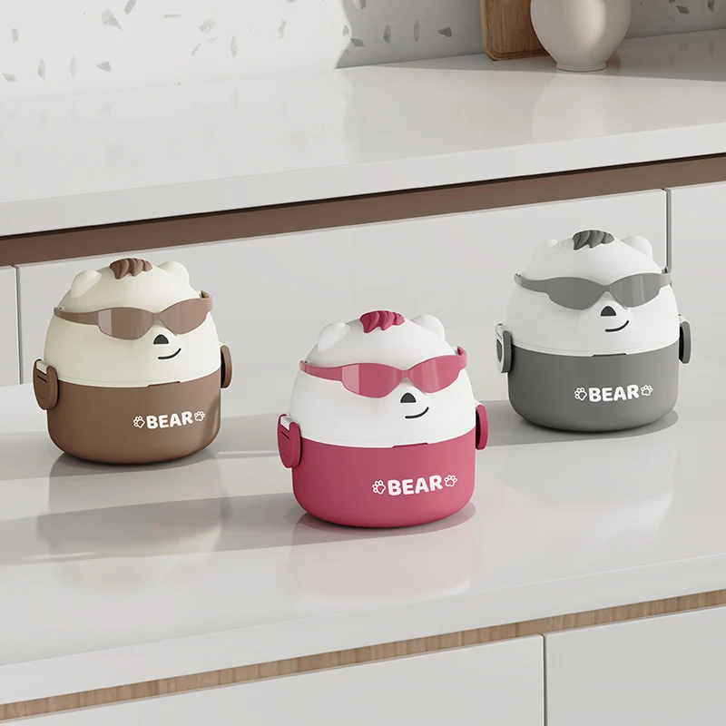 Cute Bear-Themed Stackable Lunch Box